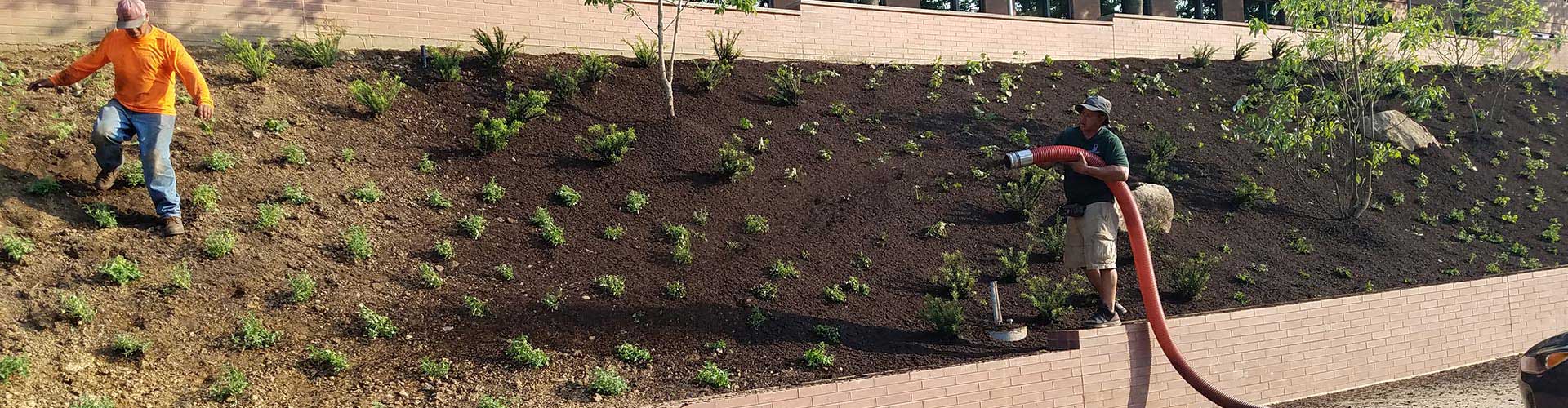 Mulch installation near West Chester, PA.