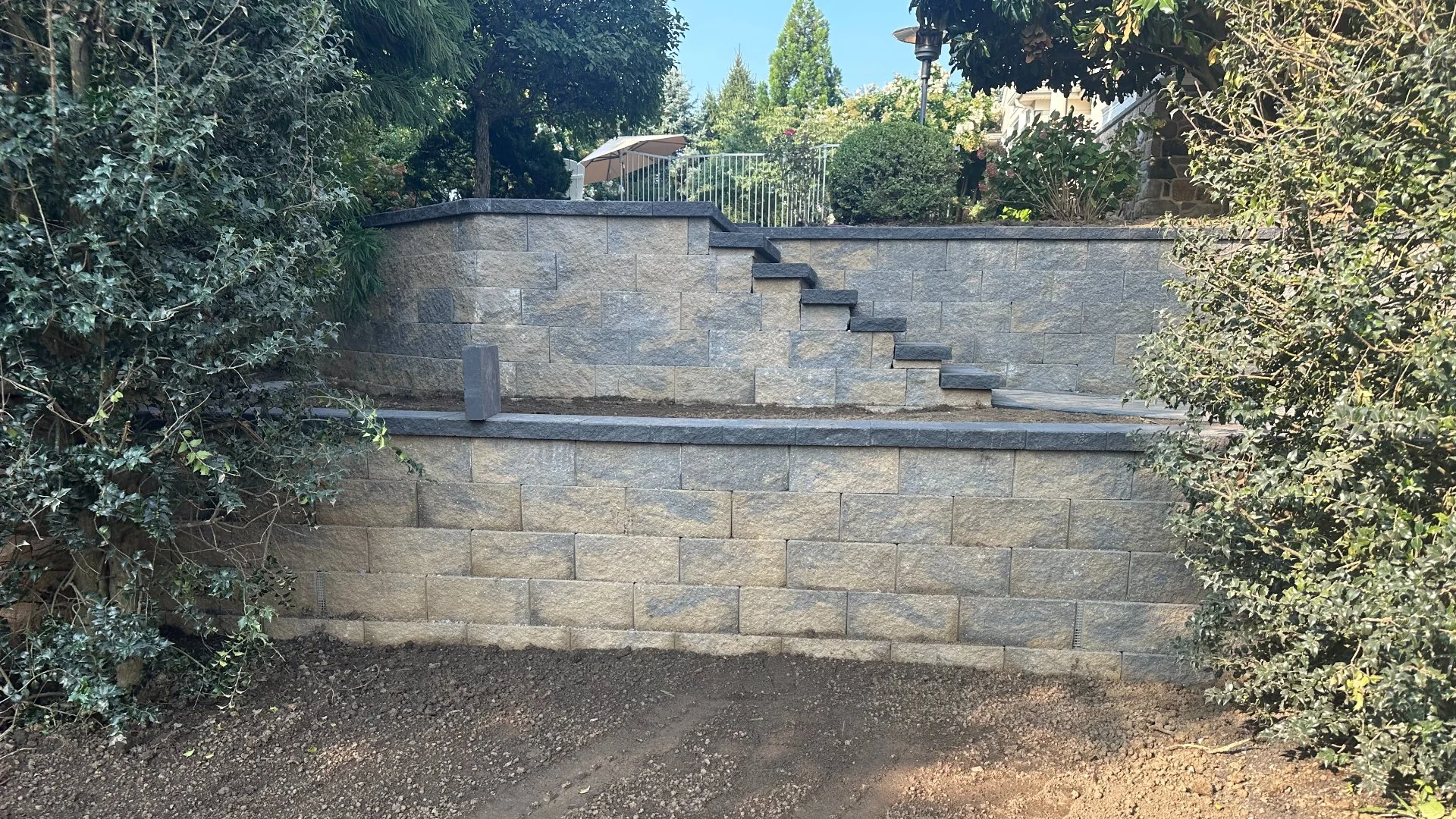 Retaining Wall & Steps Project in Exton, PA