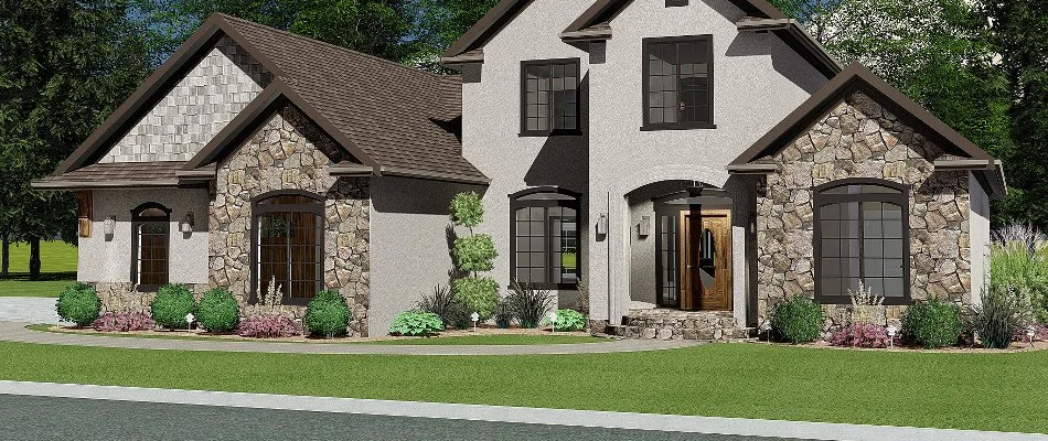 3D design of a house with new landscaping in West Chester, PA.