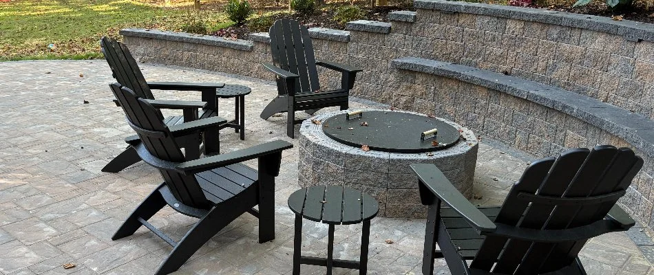 Chairs around a fire pit in West Chester, PA.