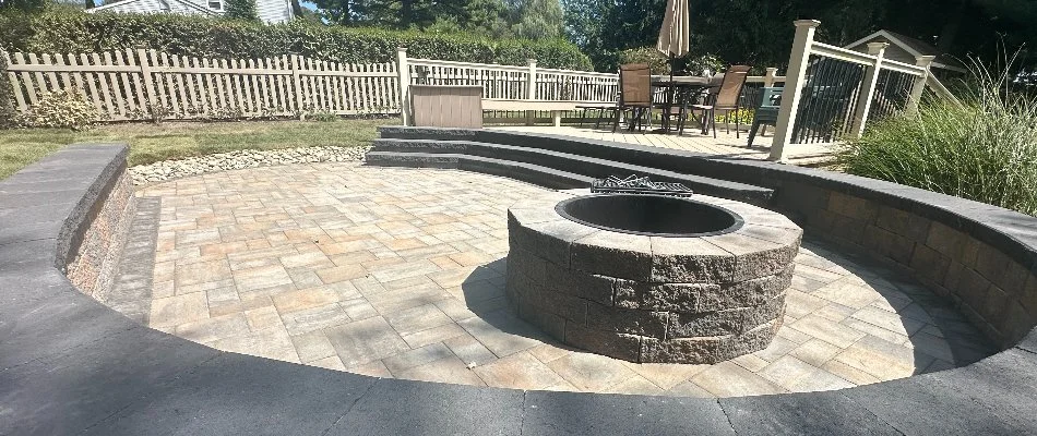 Fire pit on a patio in West Chester, PA.