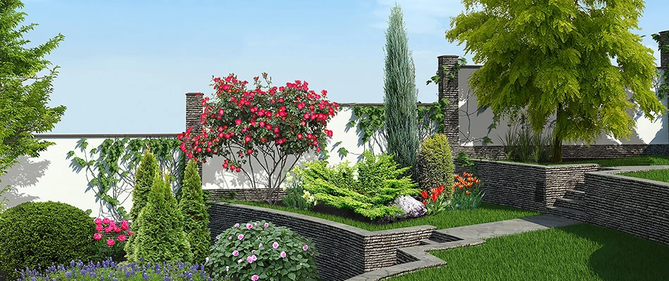 A 3D design rendering created by our landscape specialists for a client in Exton, PA.