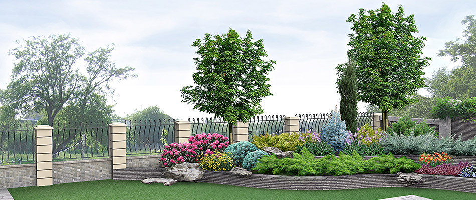 A 3D design rendering created by our landscape specialists for a client in Chester Springs, PA. 