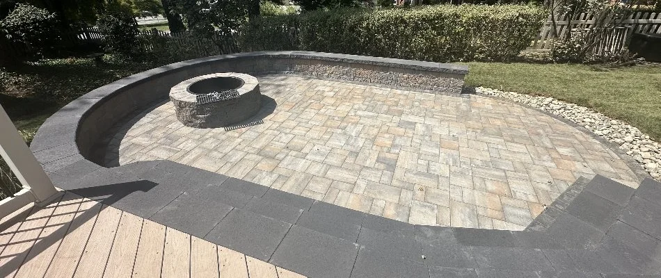 Fire pit on a patio in Malvern, PA.